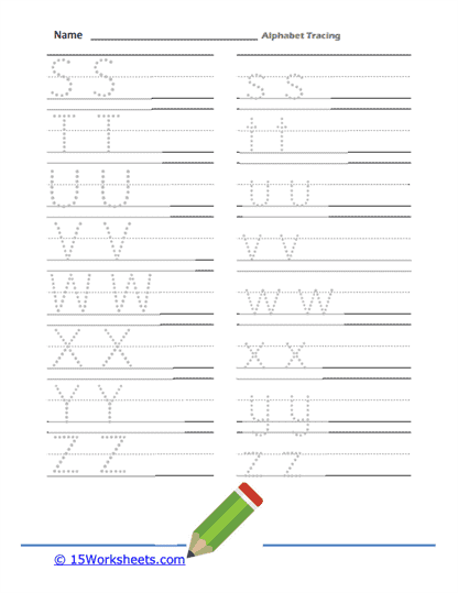 Alphabet Tracing Worksheets - 15 Worksheets.com