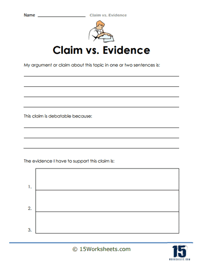 Claim vs. Evidence Worksheets - 15 Worksheets.com