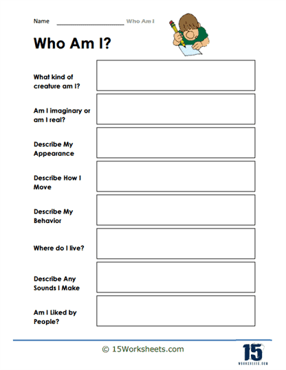 Who Am I? Worksheets - 15 Worksheets.com