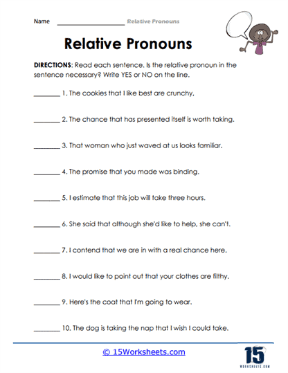 Relative Pronouns Worksheets - 15 Worksheets.com