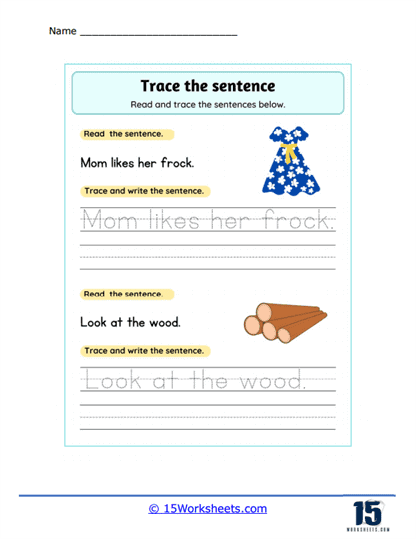 Tracing Sentences Worksheets - 15 Worksheets.com