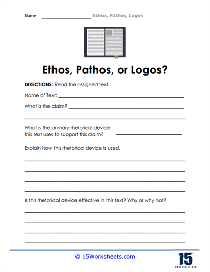 Ethos, Pathos, Logos Worksheets - 15 Worksheets.com