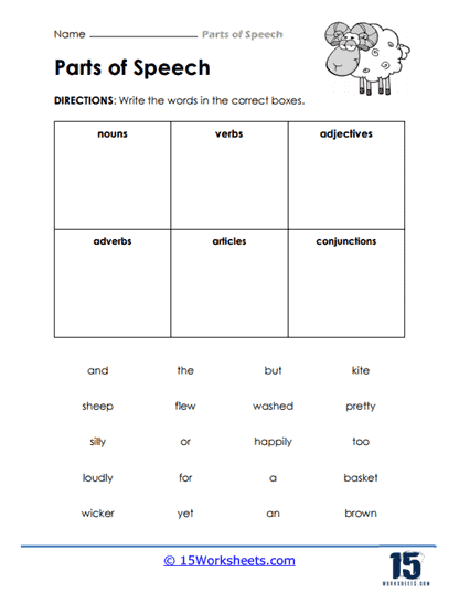 Parts of Speech Worksheets - 15 Worksheets.com