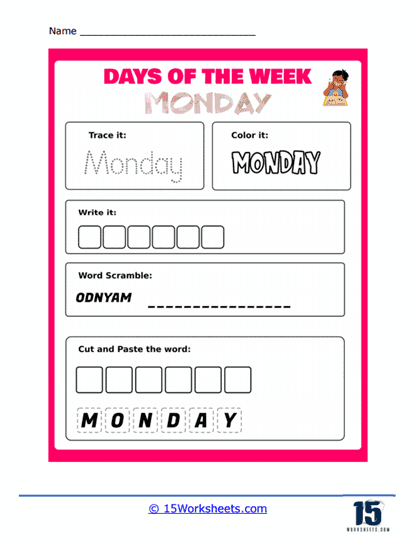 Days of the Week Worksheets - 15 Worksheets.com