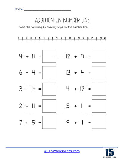 Number Line Addition Worksheets - 15 Worksheets.com