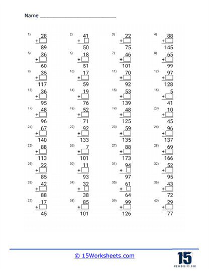 Missing Addends Worksheets - 15 Worksheets.com