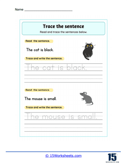 Tracing Sentences Worksheets - 15 Worksheets.com
