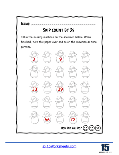 Skip Counting By 3s Worksheets - 15 Worksheets.com