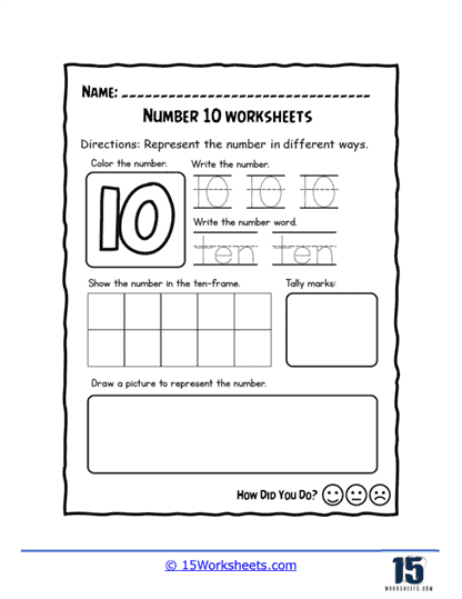 Number 10 Worksheets - 15 Worksheets.com