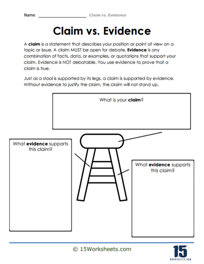 Claim vs. Evidence Worksheets - 15 Worksheets.com