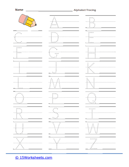 Alphabet Tracing Worksheets - 15 Worksheets.com