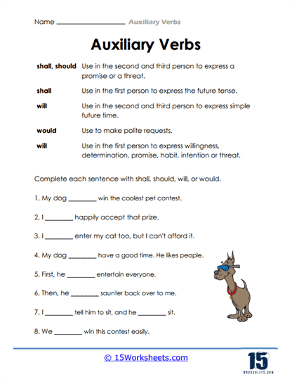 Auxiliary Verbs Worksheets - 15 Worksheets.com