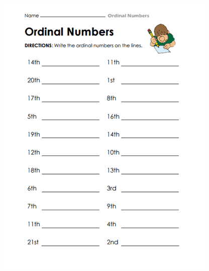 Ordinal Numbers Worksheets - 15 Worksheets.com