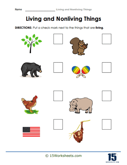 Living and Nonliving Things Worksheets - 15 Worksheets.com