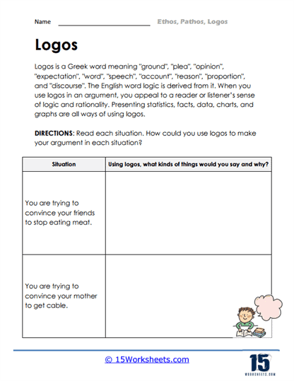 Ethos, Pathos, Logos Worksheets - 15 Worksheets.com