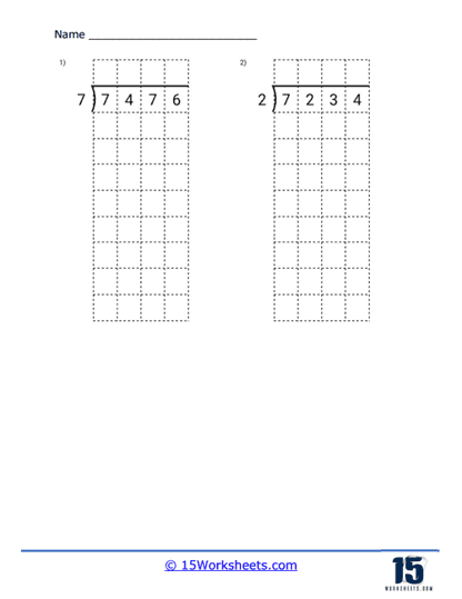4-digit by 1-digit Division Worksheets - 15 Worksheets.com
