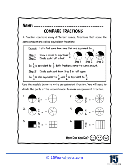 Comparing Fractions Worksheets - 15 Worksheets.com