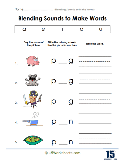 Blending Sounds Worksheets - 15 Worksheets.com