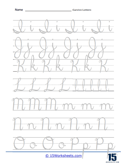 Cursive Letters Worksheets - 15 Worksheets.com