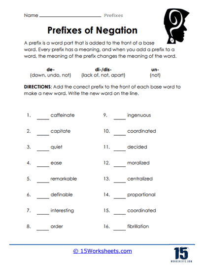 Prefixes Worksheets - 15 Worksheets.com