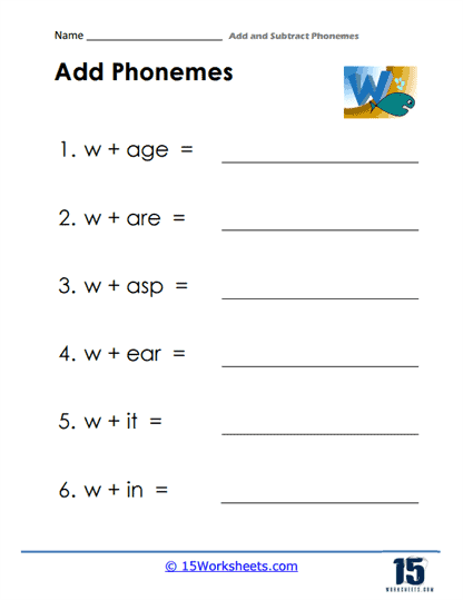 Add and Subtract Phonemes Worksheets - 15 Worksheets.com