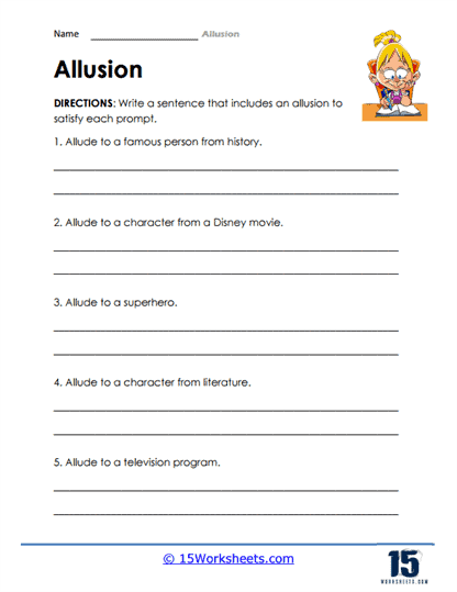 Allusion Worksheets - 15 Worksheets.com