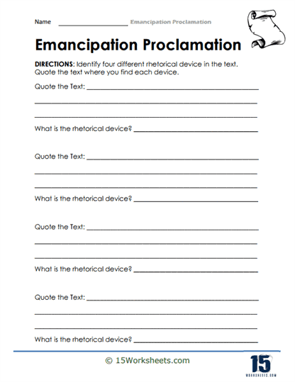 Emancipation Proclamation Worksheets - 15 Worksheets.com