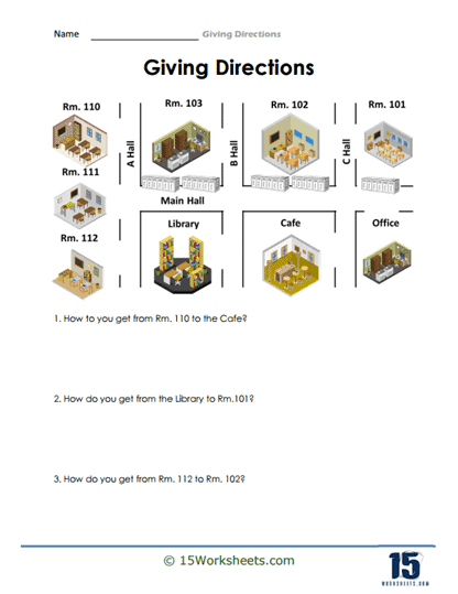 Giving Directions Worksheets - 15 Worksheets.com