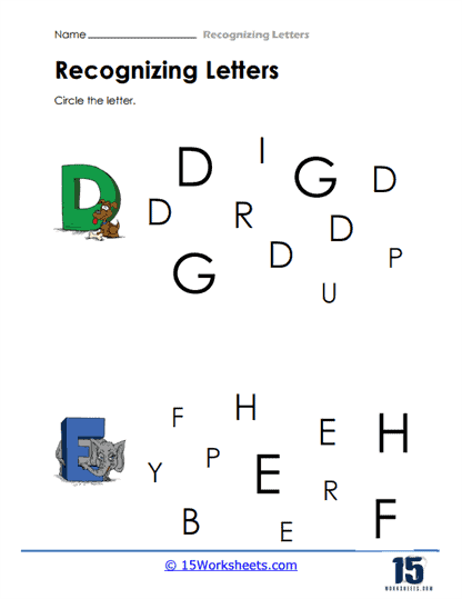 Letter Recognition Worksheets - 15 Worksheets.com