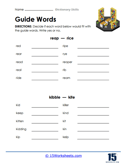 Dictionary Skills Worksheets - 15 Worksheets.com