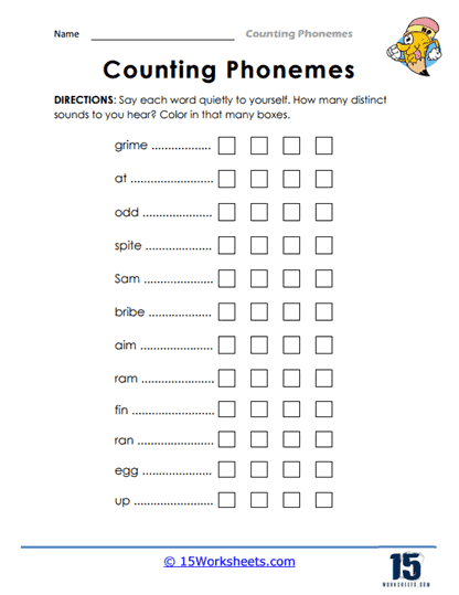 Counting Phonemes Worksheets - 15 Worksheets.com
