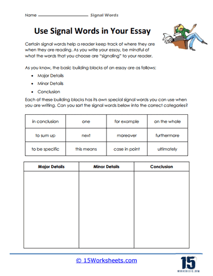 Signal Words Worksheets - 15 Worksheets.com
