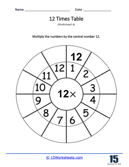 12 Times Tables Worksheets - 15 Worksheets.com