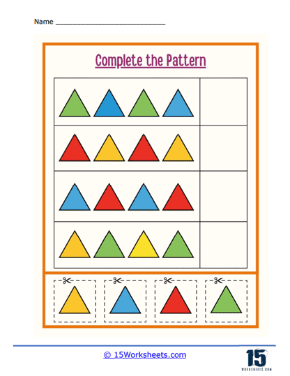 Complete the Pattern Worksheets - 15 Worksheets.com