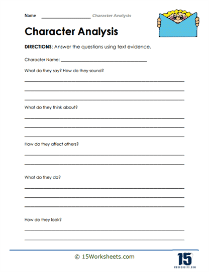 Character Analysis Worksheets - 15 Worksheets.com