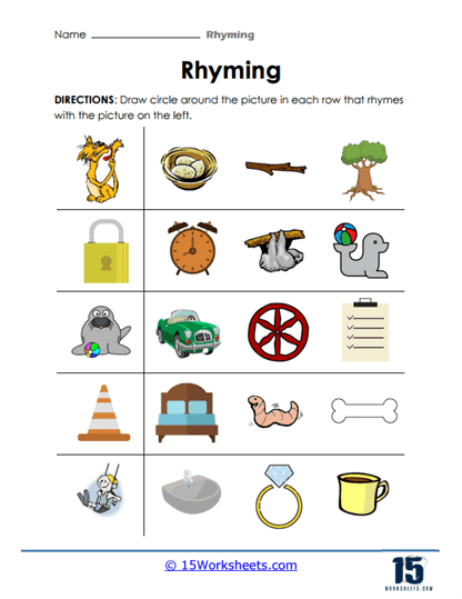 Rhyming Worksheets - 15 Worksheets.com