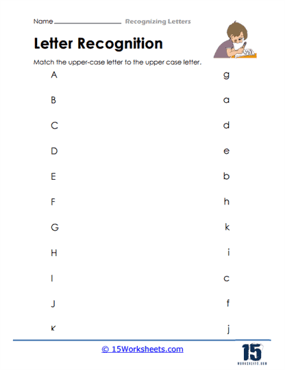 Letter Recognition Worksheets - 15 Worksheets.com