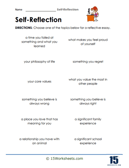 Self Reflection Worksheets - 15 Worksheets.com