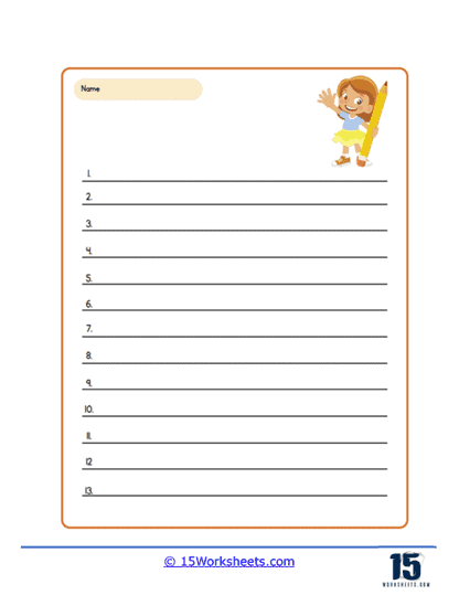 Lined Writing Paper Worksheets - 15 Worksheets.com