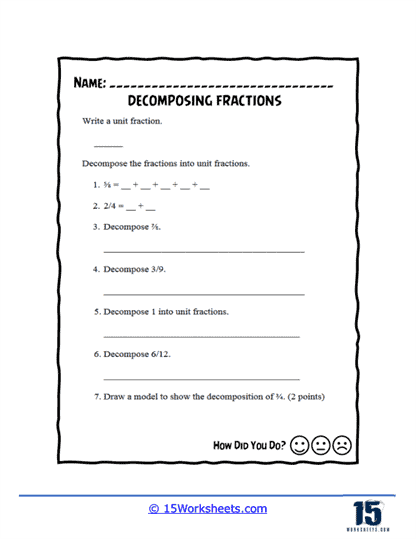 Decomposing Fractions Worksheets - 15 Worksheets.com