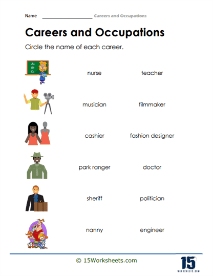 Careers and Occupations Worksheets - 15 Worksheets.com