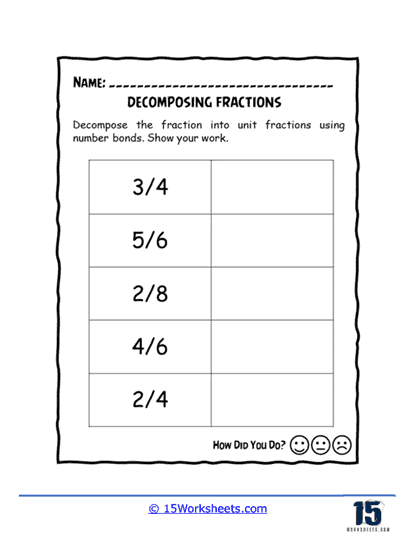 Decomposing Fractions Worksheets - 15 Worksheets.com