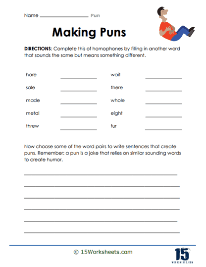 Puns Worksheets - 15 Worksheets.com