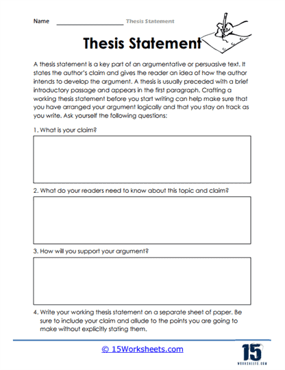 Thesis Statements Worksheets - 15 Worksheets.com