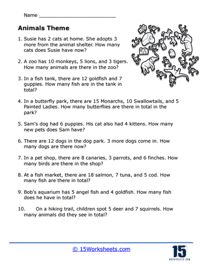 Addition Word Problems Worksheets - 15 Worksheets.com