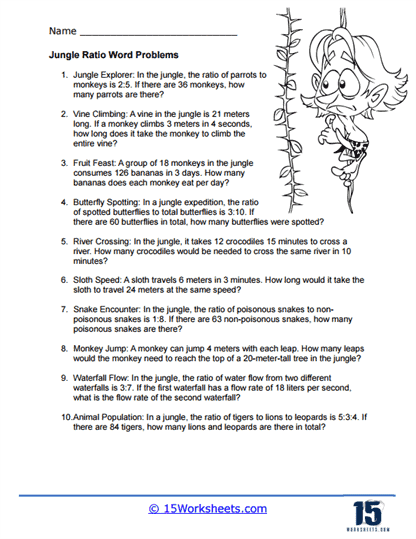 Ratio and Proportions Word Problems Worksheets