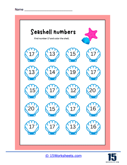 Number 17 Worksheets - 15 Worksheets.com