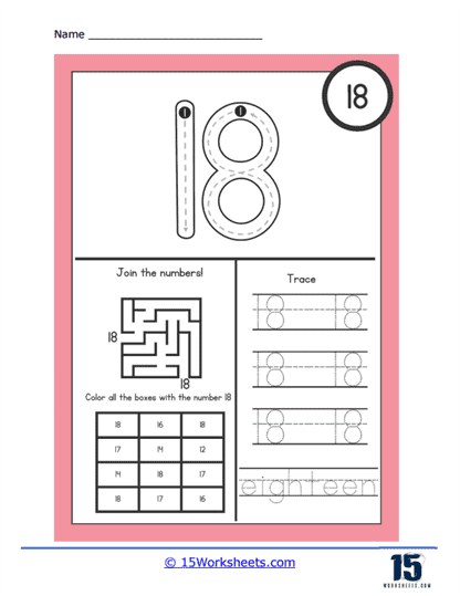 Number 18 Worksheets - 15 Worksheets.com