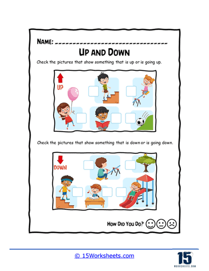 Up or Down Worksheets - 15 Worksheets.com