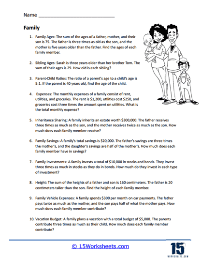 Algebra Word Problems Worksheets - 15 Worksheets.com